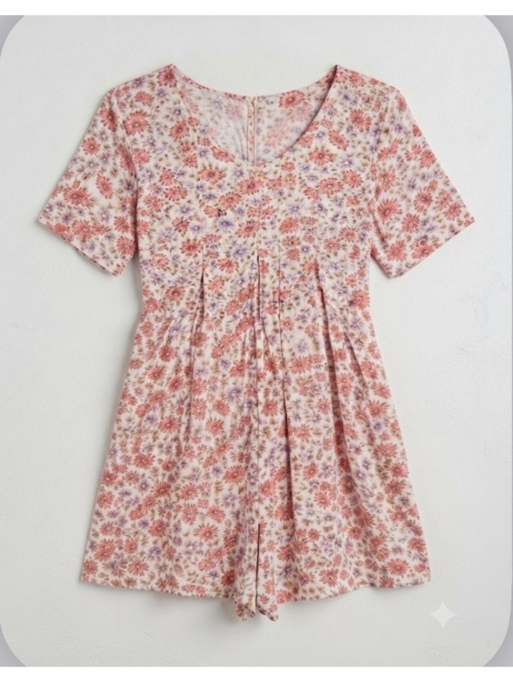 Jamie Brooke vintage romper 90’s fairycore soft grunge Floral Rayon play Medium